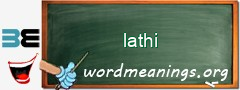 WordMeaning blackboard for lathi